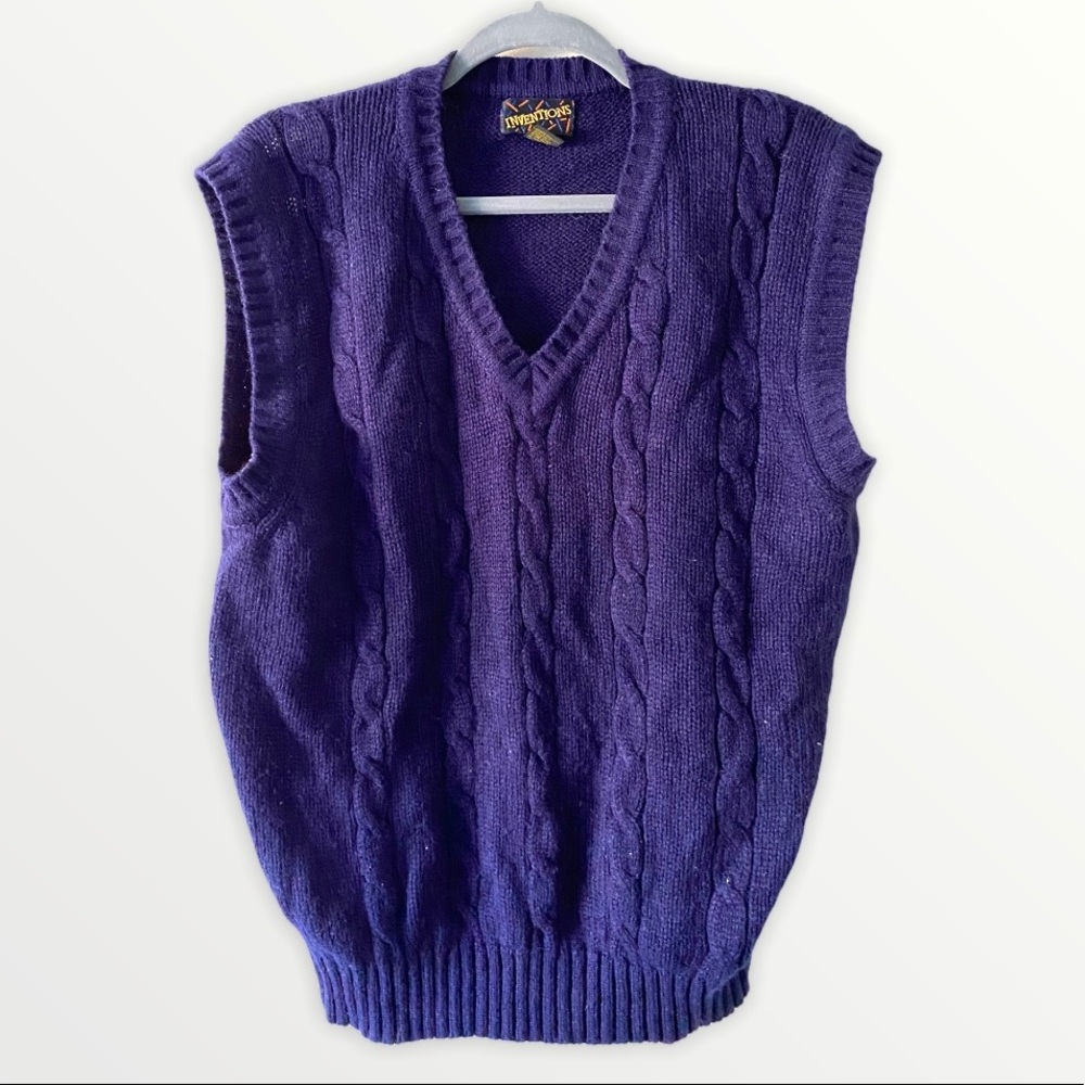 Vintage 90s Royal Purple Sweater Vest